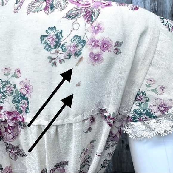 1970’s Vintage Cabbage Rose Cotton Dress [M12] - Picture 15 of 16